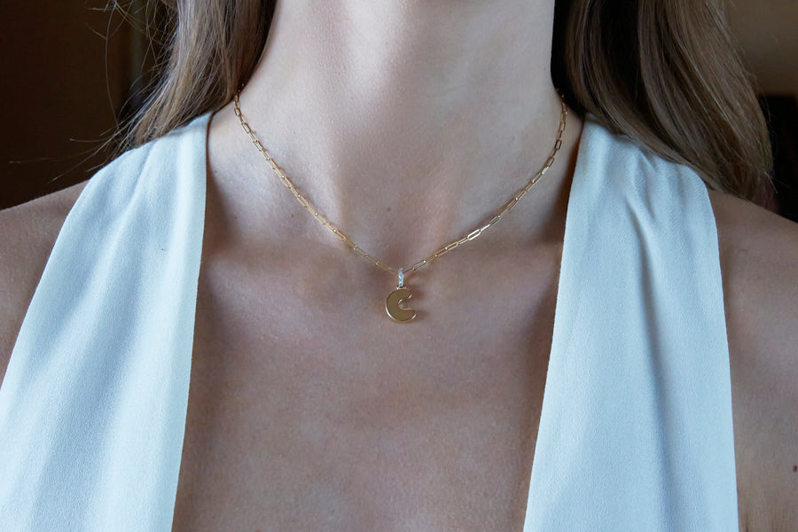 Single Enamel Bubble Letter Necklace – Lola James Jewelry